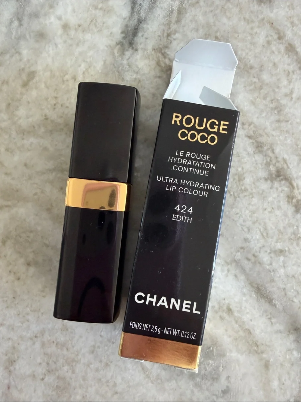 NEW CHANEL Rouge Coco Ultra Hydrating Lip Colour 424 Edith - pink